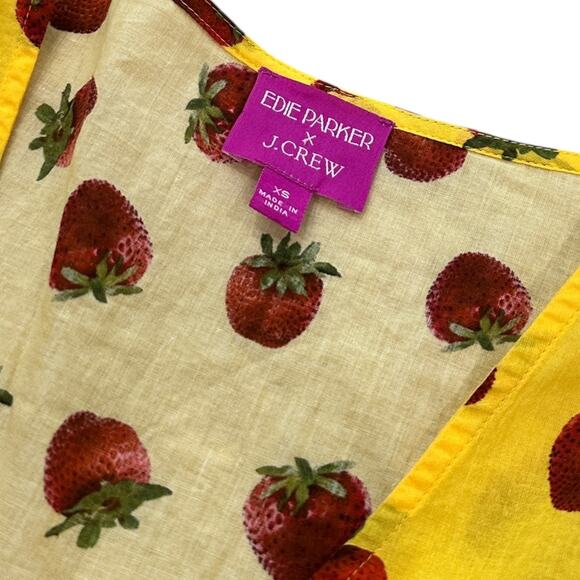 Edie Parker X J.Crew Cover Up Dress In Strawberries - Picture 4 of 8
